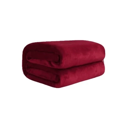 Afbeelding van Komfortec Dikke Fleece Deken Met kasjmier gevoel Plaid 450 GSM Sherpa Dekens 240x220 cm Super Zacht Bordeaux Rood