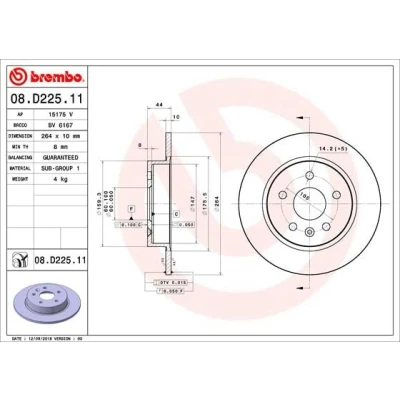 Afbeelding van Brembo Remschijven 08.D225.11