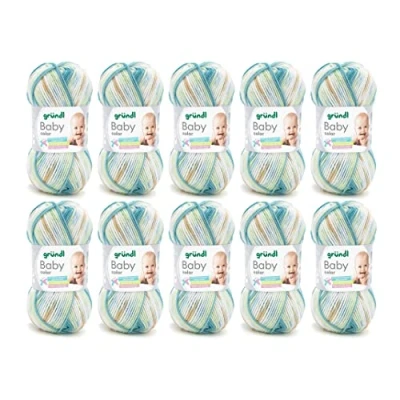 Afbeelding van 3457 12 Baby color 10x50gram aquamarijn bruin mint natuur multicolor