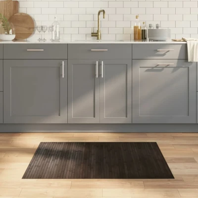 Afbeelding van Vloerkleed rechthoekig 70x100 cm bamboe donkerbruin