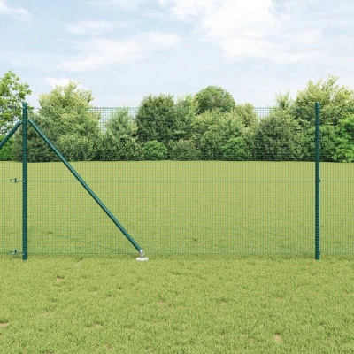 Afbeelding van vidaXL Hekpaalset Set van 2 Groen Staal, PVC coating 10 x 1 m Stevig