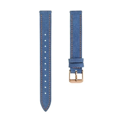 Afbeelding van Leren denim bandje Donkerblauw Garmin Lily 2 Siliconen
