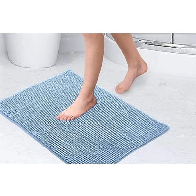 Afbeelding van Emma Barclay Noodle Soft Touch antislip badkamertapijt in blauw douchemat 40 x 60 cm