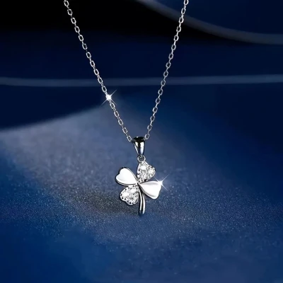 Afbeelding van S925 Zilveren Damesketting met Bloemhanger Hypoallergeen, Elegant Cadeau voor Elk Seizoen