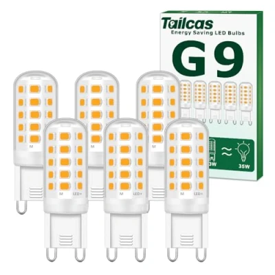 Afbeelding van Tailcas G9 Ledlamp, warm wit, 3000 K, 5 W, vervanging voor 30 40 50 W halogeenlamp, ledlamp 500 lumen, niet dimbaar, flikkert niet, 360 graden stralingshoek, AC 220 240 V, 6 stuks