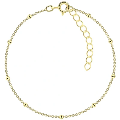 Afbeelding van JoyS Zilveren armband schakel satellite (bolletjes / balletjes) 15 cm + 3 extension 14k goudplating