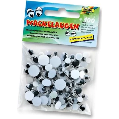 Afbeelding van Plakogen Folia met bewegende pupillen zak a 100 stuks assorti