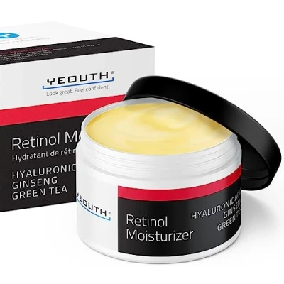Afbeelding van YEOUTH Retinol Vochtinbrenger, crème met Hyaluronzuur en Groene Thee, Nachtcrème Tegen Rimpels, Fijne Lijntjes Pigmentvlekken, Hydraterende Gezichtscrème