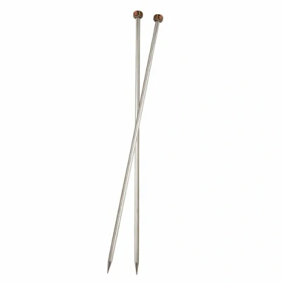Afbeelding van Knit Pro 15 cm x 3,75 mm galvanisch bezette holle messing breinaalden, Nova metaal, eenvoudige punten, enkele uiteinden, zilverkleurig