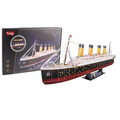 Afbeelding van EXPLORA Titanic Boot Lichtgevende 3D Puzzels 540051 266 Stukken Niveau 8 Zonder Lijm of Schaar Educatief Bouwspel Kinder Cadeau Model Cruiseschip Vanaf jaar