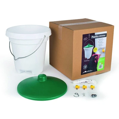 Afbeelding van Olba Drinkemmer Met Nippels Drinkbak 33x33x34 cm 12 l Groen Wit