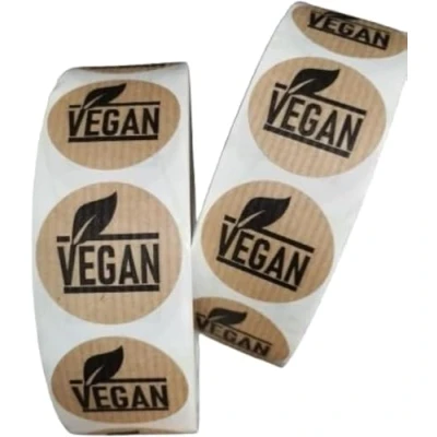 Afbeelding van Vegan etiketten van kraftpapier, zelfklevend, 500 stuks
