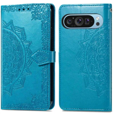 Afbeelding van Google Pixel 9 Pro XL Hoesje Kunstleder iMoshion Bookcase Turquoise Telefoonhoesje