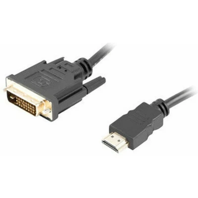 Afbeelding van Lanberg HDMI(M) &gt;DVI D(M)(24+1) KABEL 1,8M ZWART DUAL LINK MET VERGULDE 4K CONNECTOREN