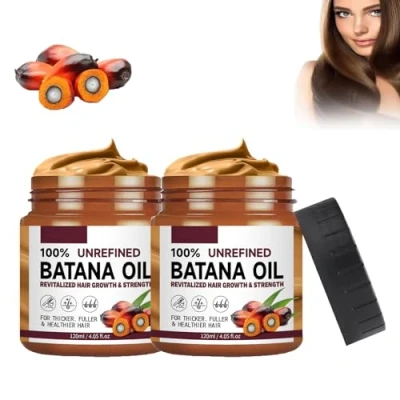 Afbeelding van Biologische batana olie voor haargroei, ongeraffineerde uit Honduras gezonder, dikker en voller haar (2 stuks)
