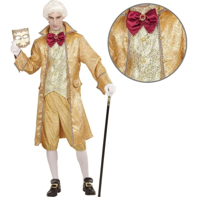Afbeelding van Widmann Middeleeuwen &amp; Renaissance Kostuum Venetiaanse Edelman Marco Goud Small Carnavalskleding Verkleedkleding