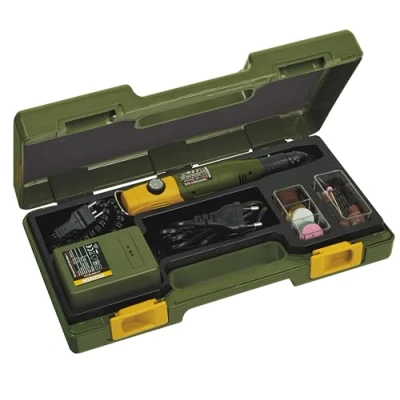 Afbeelding van Proxxon MICROMOT 60/EF (lengte 220 mm, gewicht 230 g, vermogen 40 W, spanning 12 18 V, incl. voeding en 43 inzetgereedschappen, handboor, slijpapparaat, freesapparaat) 28514