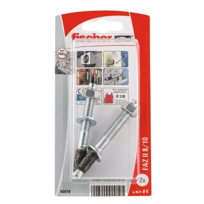 Afbeelding van Fischer FAZ II K doorsteekankers M8x10mm elektrolytisch verzinkt staal (Per 2 stuks)