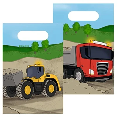 Afbeelding van Amscan Papieren uitdeelzakjes Construction Part 8 stuks
