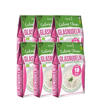 Afbeelding van Slendier biologische konjac noedels, Glas noodle stijl, caloriearm, shirataki, glutenvrij 6 x 250 g