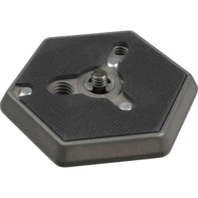 Afbeelding van Manfrotto 130 14 Piastra per Testa Esagonale Attacco con Vite, Piatta da 1/4 Pollici Fotografia, in Alluminio, Nero