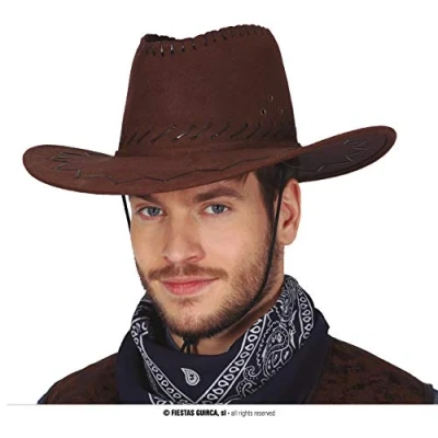 Afbeelding van Guirca Carnaval verkleed Cowboy hoed Dallas bruin voor volwassenen Western thema