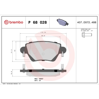 Afbeelding van Brembo Remblokset P 68 028
