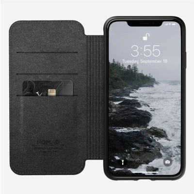 Afbeelding van Nomad Rugged Case Folio Leather iPhone XS Max bruin NM21TR0H00