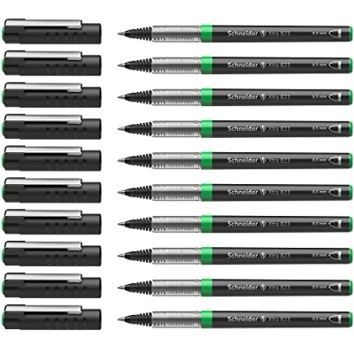 Afbeelding van Schneider Xtra 823 rollerbalpen (kegelpunt van roestvrij staal, 0,3 mm) verpakking 10 stuks, groen