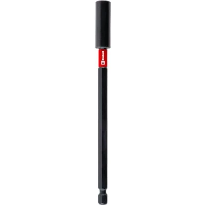 Afbeelding van Originele Einhell Impact magneetbithouder met 1/4 inch E 6,3 schacht, lang, 150 mm, chroom vanadium, torsiezone, roestvrijstalen huls, permanente magneet, rode kleurring