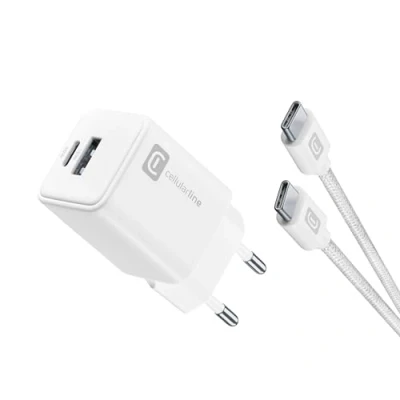 Afbeelding van Cellularline ACHKITC2CGAN30TABW oplader voor mobiele apparatuur Laptop, Smartphone, Tablet Wit AC Snel opladen Binnen
