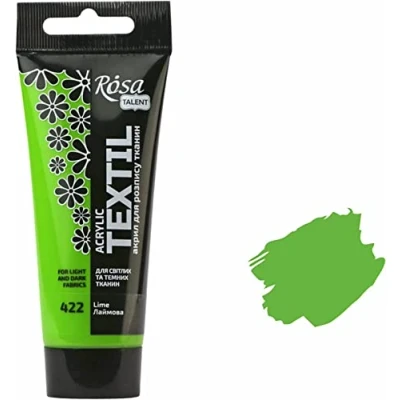 Afbeelding van Krevo Art Stofverf, wasbestendig, textielverf, limoengroen, acrylverf op waterbasis, tube van 60 ml, textielverf wasmachinebestendig om te fixeren, dekkend voor lichte en donkere stoffen