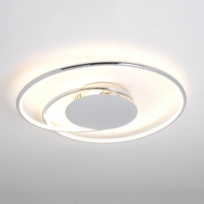 Afbeelding van Lindby LED plafondlamp Plastic, metaal H: 5 cm wit, chroom
