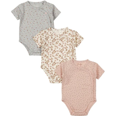 Afbeelding van Dirkje romper set van 3 roze/offwhite