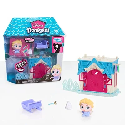 Afbeelding van DOORABLES Disney, Elsa, mini huis met 2 figuren, waaronder 1 verrassing en accessoires, verschillende modellen beschikbaar, speelgoed voor kinderen vanaf 3 jaar, GIOCHI PREZIOSI, DRB023