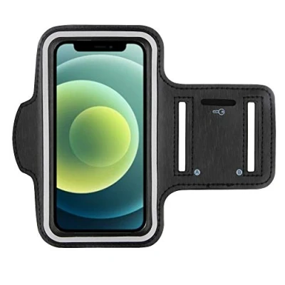 Afbeelding van CoverKingz sportarmband voor Apple iPhone 13 Mini / 12 [5,4 Zoll] Hardloopband met sleutelvak Sport hardlooparmband mobiele telefoon Zwarte armband