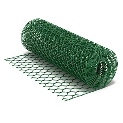 Afbeelding van Volièredraad groen maasgrootte 25x25 mm, 25 m rol 60 cm hoog, verzinkt staal gaas PVC