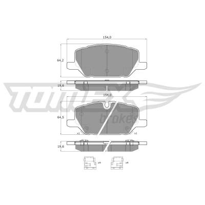 Afbeelding van Remblokkenset, schijfrem TOMEX Brakes TX 60 49