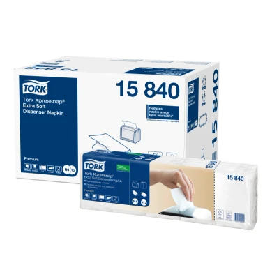Afbeelding van Tork Xpressnap Dispenserservet 21,3x33cm 2 laags 1/4 vouw Wit 15840