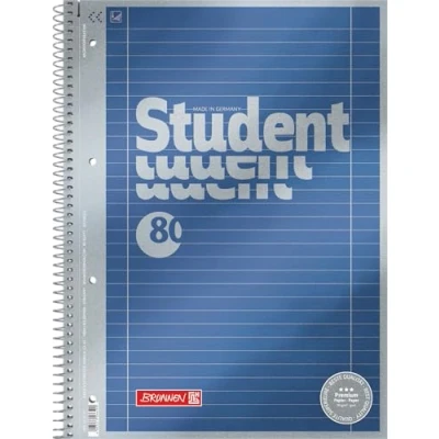 Afbeelding van Brunnen Kladblok/Collegeblok Student Premium, 4 voudig geperforeerd (veredeld dekblad met metallic effect, A4, gelinieerd liniatuur 27, 90 g/m², 80 vellen)
