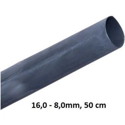 Afbeelding van Krimpkous zwart universeel 16,0 8,0mm, per stuk (50 cm)