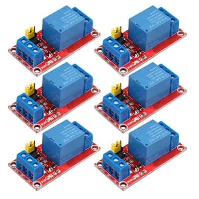 Afbeelding van HALJIA 6 STKS 1 Kanaals Relais Board Module met Optocoupler Isolatie Ondersteuning Hoge en Lage Niveau Trigger Universele Profermance Uitbreidingskaart Compatibel Arduino 5 V