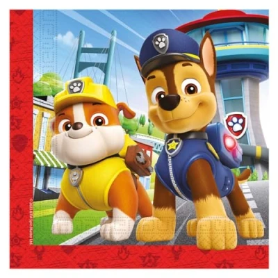 Afbeelding van Servetten Paw Patrol Let&#039;s Roll 33x33cm 20 stuks