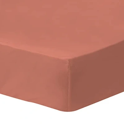Afbeelding van Matt &amp; Rose Hoeslaken Terracotta Tweepersoons 160 x 190/200 cm Gewassen Katoen