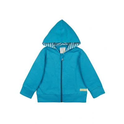 Afbeelding van loud + proud Uniseks kinderjas met capuchon, GOTS gecertificeerd jack, petrol, 62 68