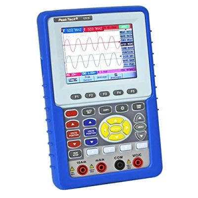 Afbeelding van Peaktech 1205 osciloscoop draagbaar 2 kanaals 20 MHz 100 MS/s met digitale multimeter