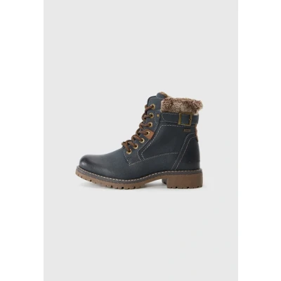 Afbeelding van TOM TAILOR Veterlaarsjes navy / bruin