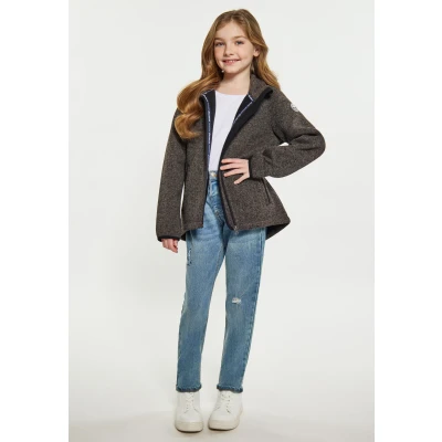 Afbeelding van SCHMUDDELWEDDA Gebreid Fleece Jack 146 / Grijs Melange 100% Gerecycled Polyester