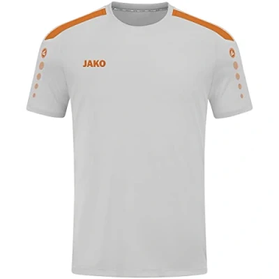 Afbeelding van JAKO Jersey Power (Korte Mouw), Uniseks Kind, Zacht Grijs/Neon Oranje, 140