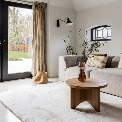 Afbeelding van Interieur05 Hoogpolig Vloerkleed Lux Creme 240x330cm